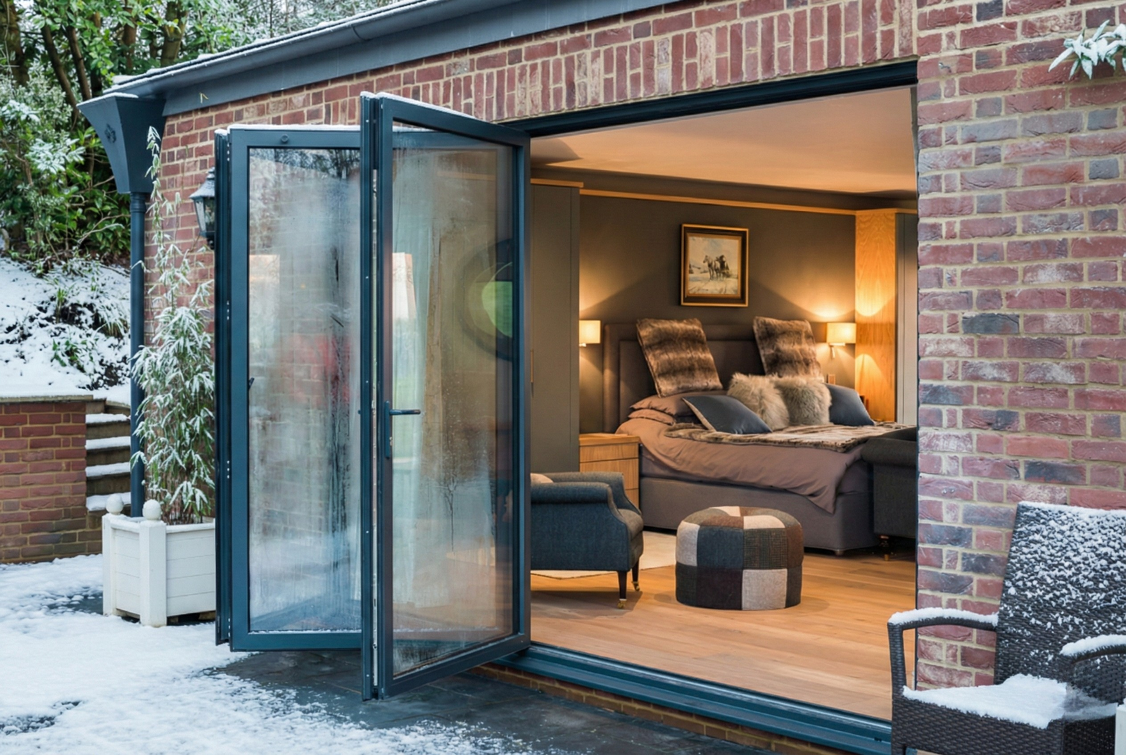 Aluminum Bi-Fold Doors Perform Well in Winter