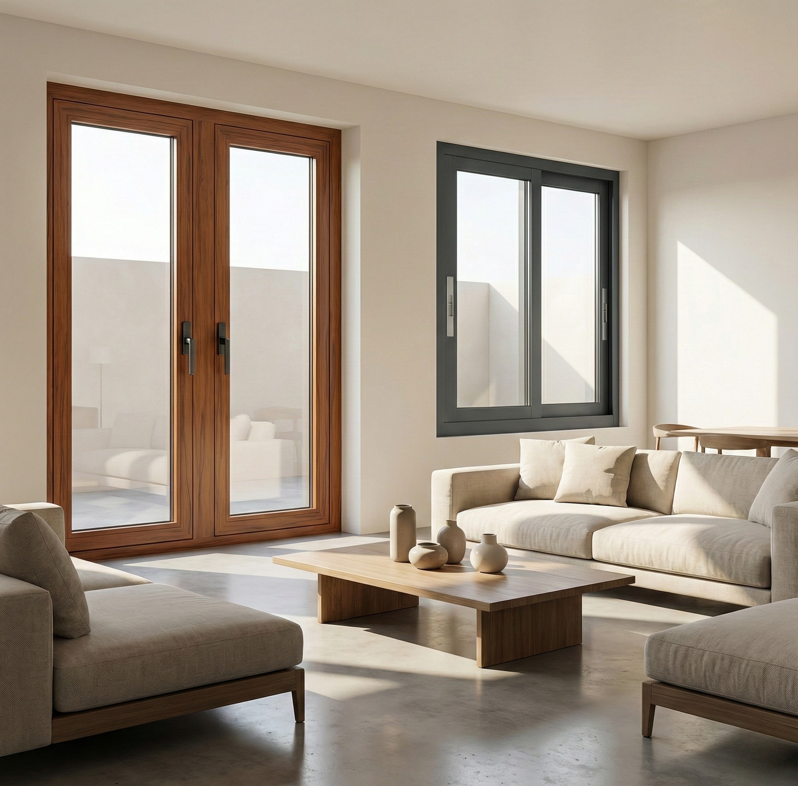 Modern aluminium window with clean design.