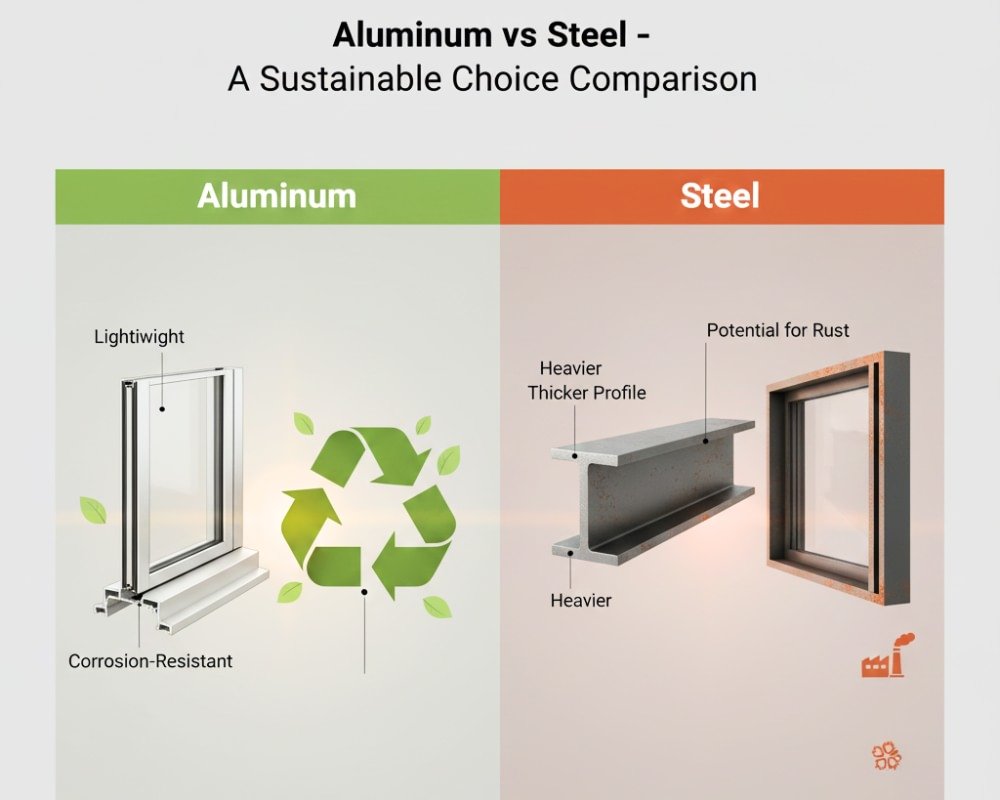aluminum compare to steel in terms of sustainability