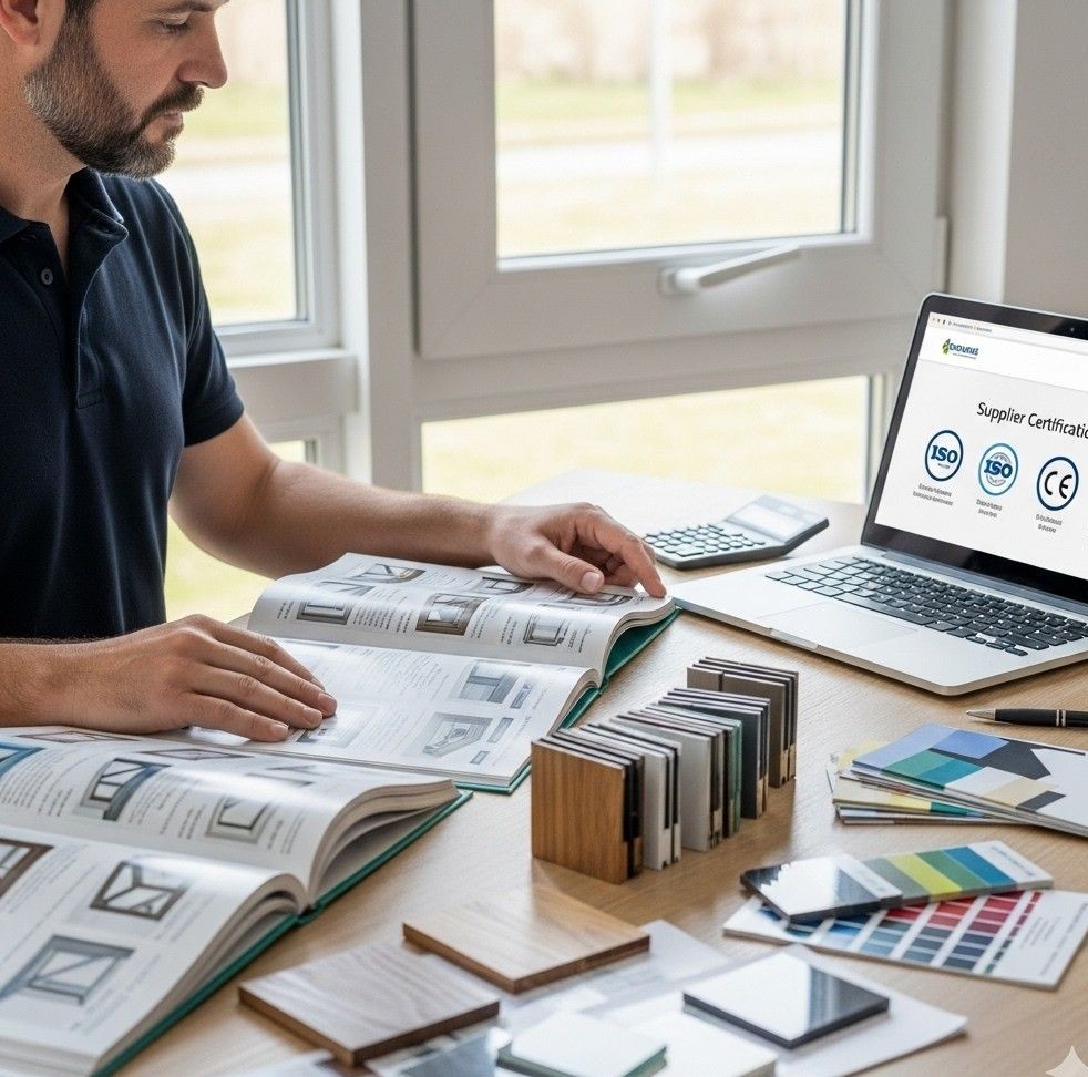 Builder reviews uPVC crank-out window options.