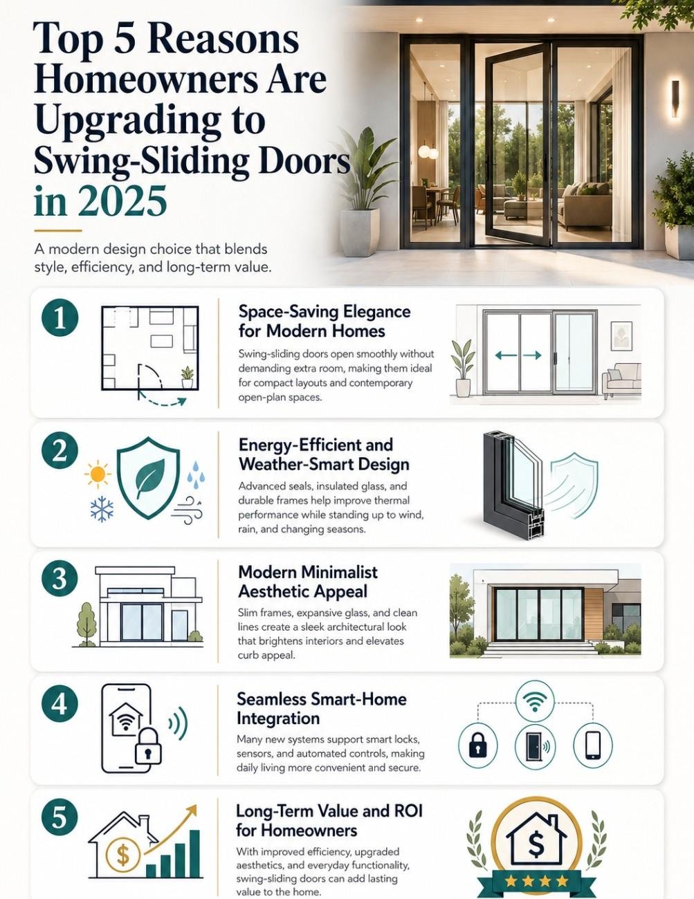 Top 5 Reasons Homeowners Are Upgrading to Swing-Sliding Doors in 2025