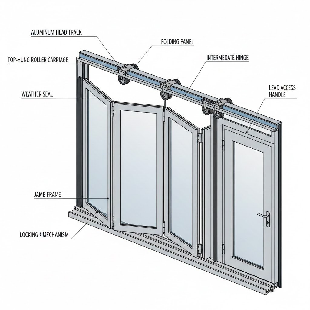 The core components that make aluminum bifold windows work