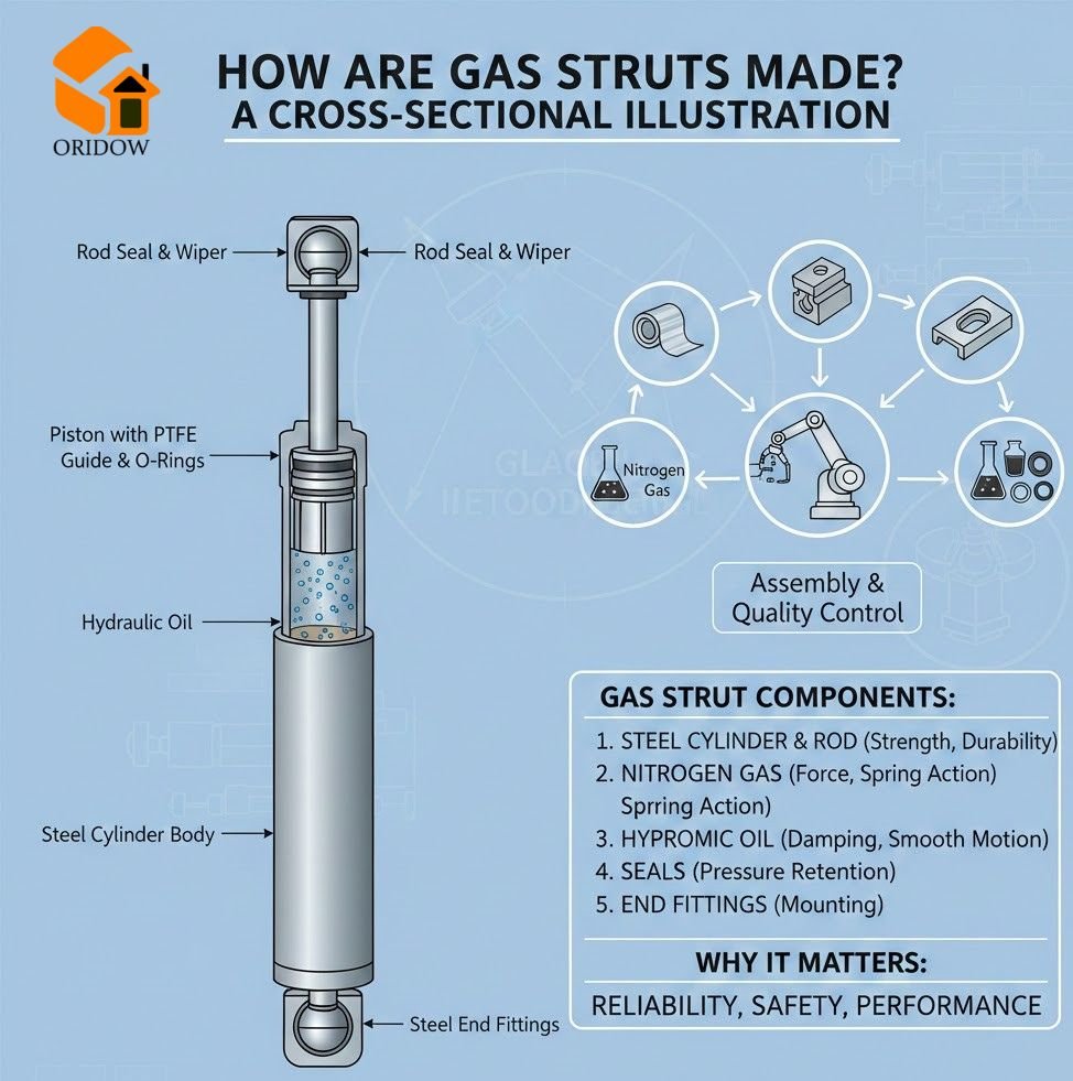What Are Gas Struts Made Of