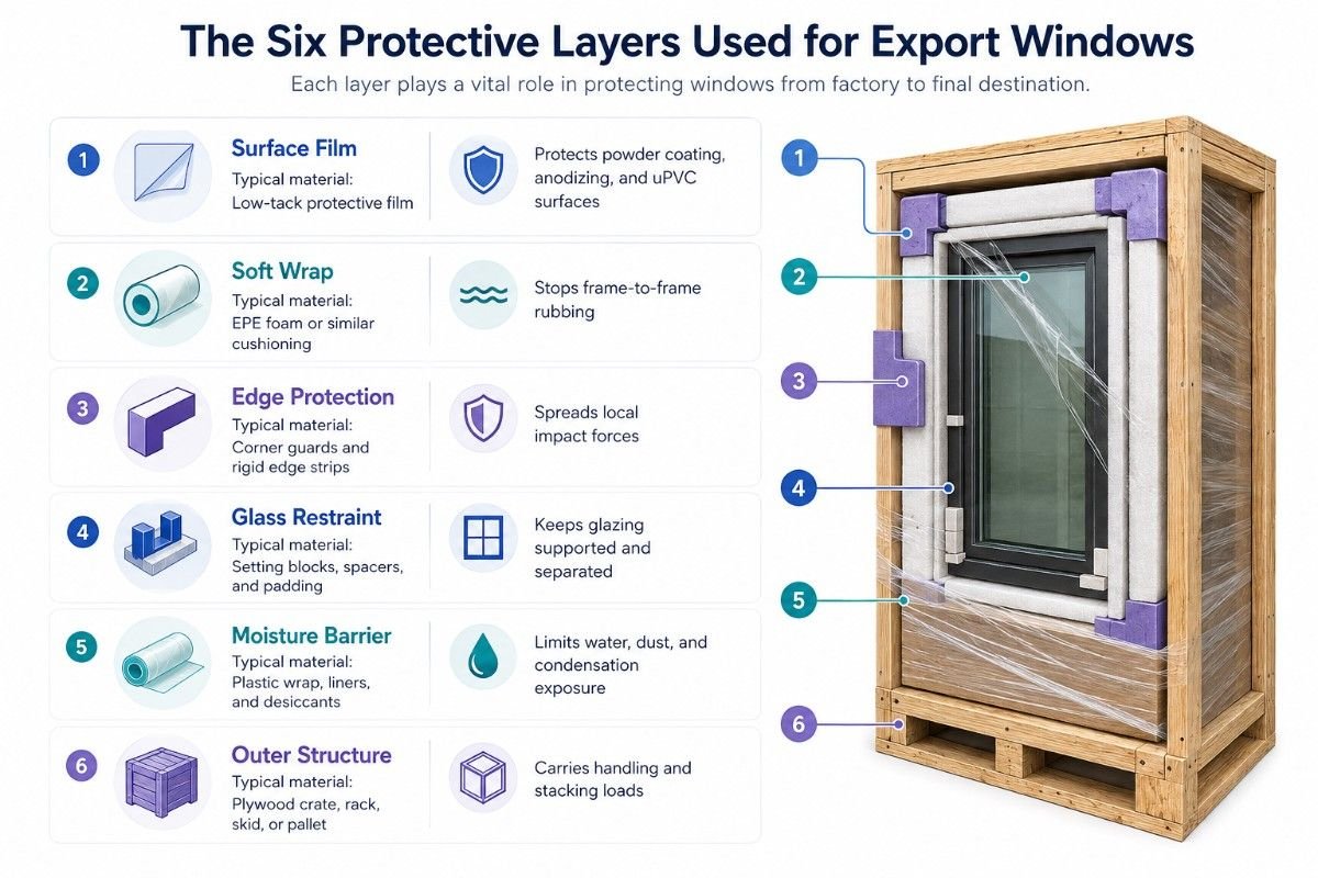 The Six Protective Layers Used for Export Windows
