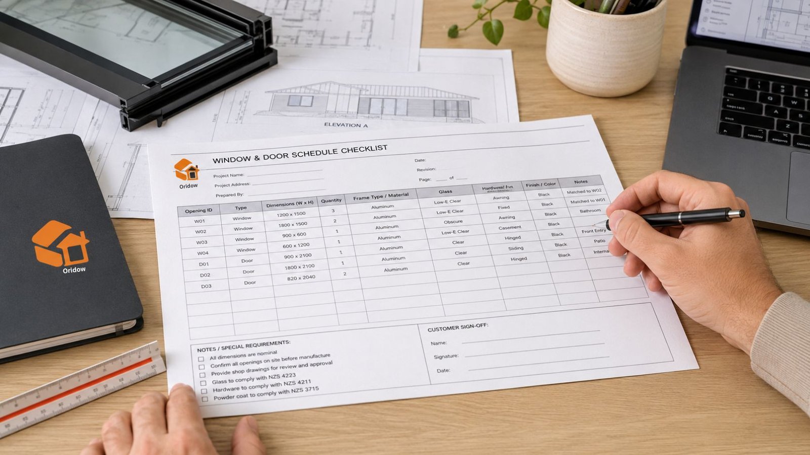 Window and Door Schedule Checklist Before Requesting a Quote -Oridow
