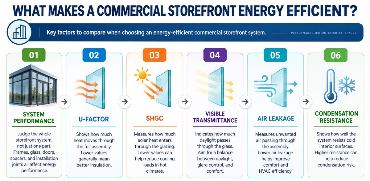 Energy-efficient commercial storefront performance factors.