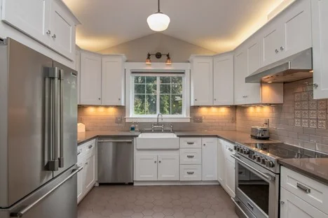 A beautiful aluminum window in a kitchen