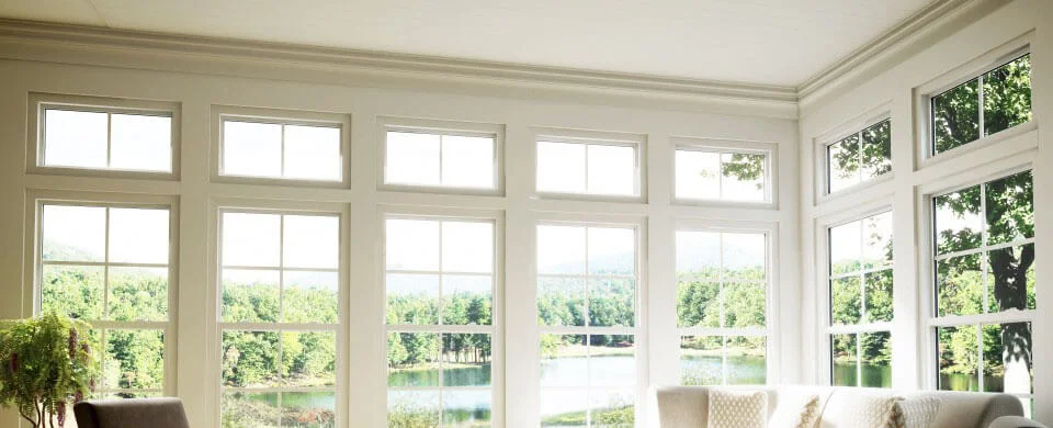 White-painted uPVC windows