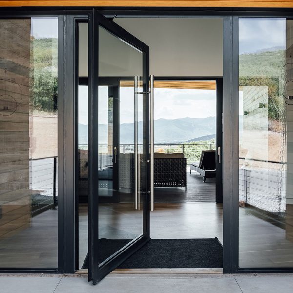 pivot glass door